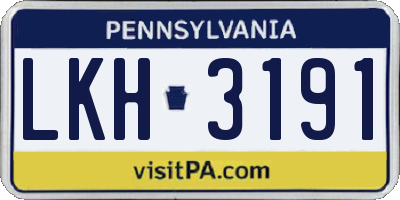 PA license plate LKH3191