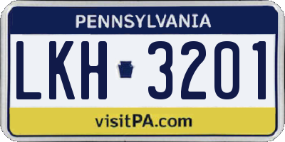 PA license plate LKH3201