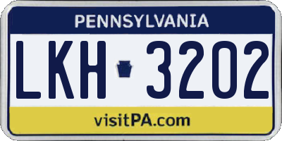 PA license plate LKH3202