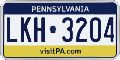 PA license plate LKH3204