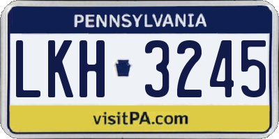 PA license plate LKH3245