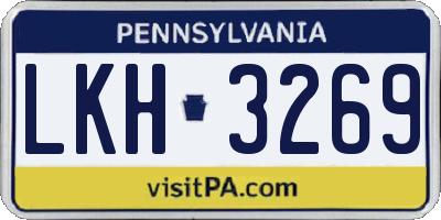 PA license plate LKH3269