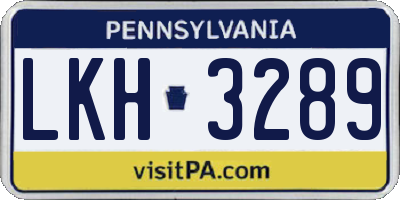 PA license plate LKH3289