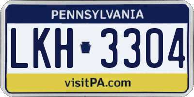 PA license plate LKH3304