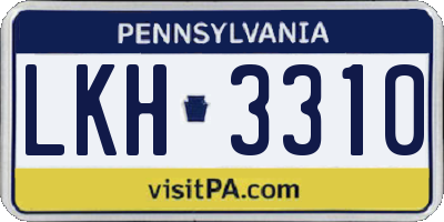 PA license plate LKH3310