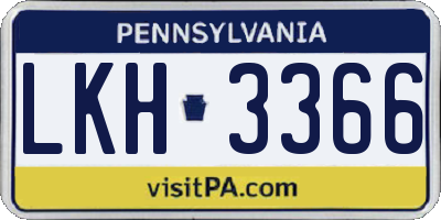 PA license plate LKH3366