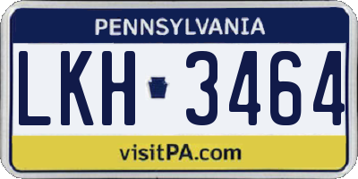 PA license plate LKH3464