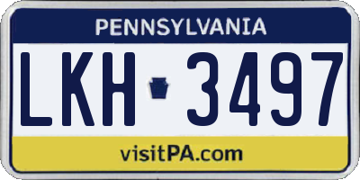 PA license plate LKH3497