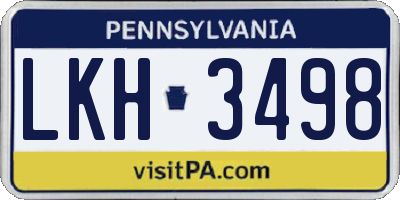 PA license plate LKH3498