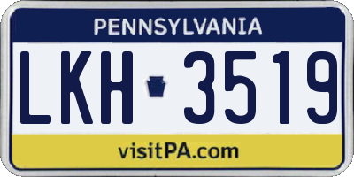 PA license plate LKH3519