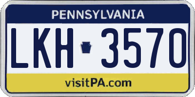PA license plate LKH3570