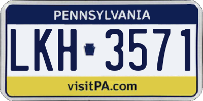 PA license plate LKH3571