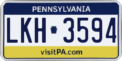 PA license plate LKH3594