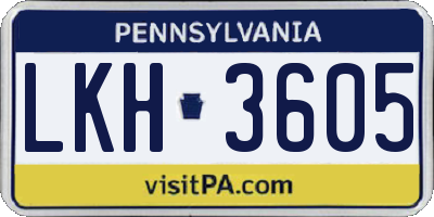 PA license plate LKH3605