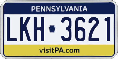 PA license plate LKH3621