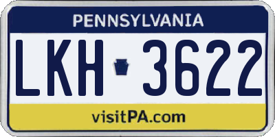 PA license plate LKH3622
