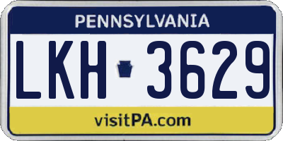 PA license plate LKH3629