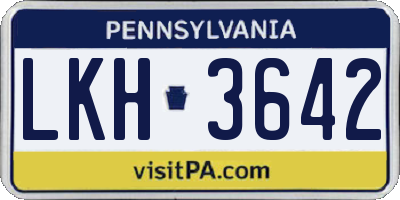 PA license plate LKH3642