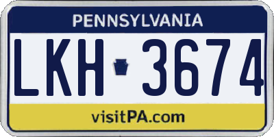 PA license plate LKH3674