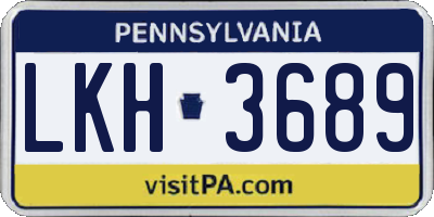 PA license plate LKH3689