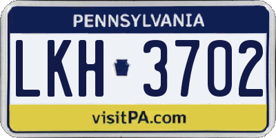 PA license plate LKH3702