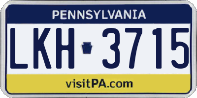PA license plate LKH3715