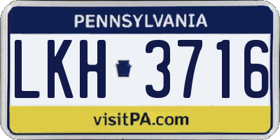 PA license plate LKH3716