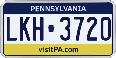 PA license plate LKH3720