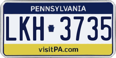 PA license plate LKH3735