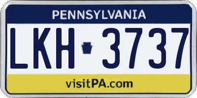 PA license plate LKH3737