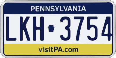 PA license plate LKH3754