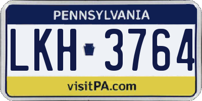 PA license plate LKH3764