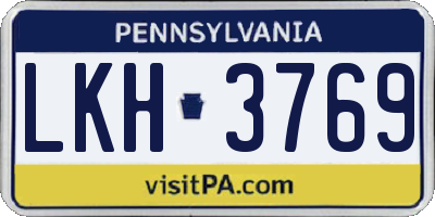 PA license plate LKH3769