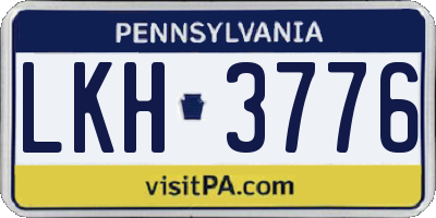 PA license plate LKH3776