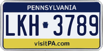 PA license plate LKH3789