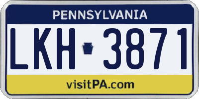 PA license plate LKH3871