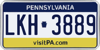 PA license plate LKH3889