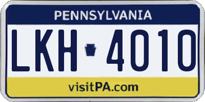 PA license plate LKH4010