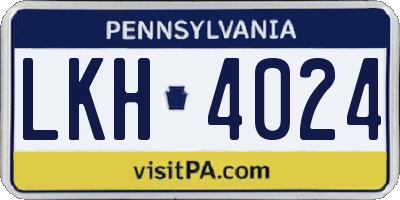 PA license plate LKH4024
