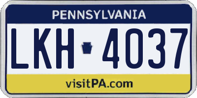 PA license plate LKH4037