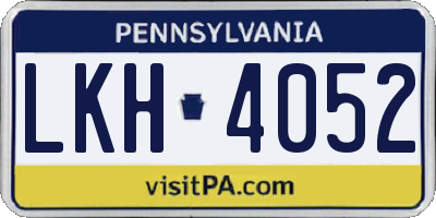 PA license plate LKH4052