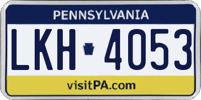 PA license plate LKH4053