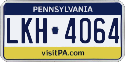 PA license plate LKH4064