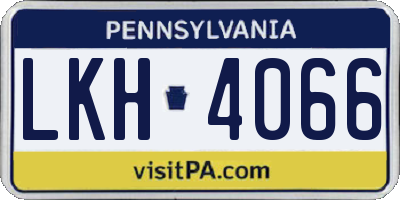 PA license plate LKH4066