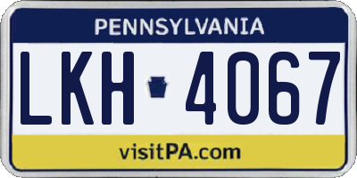 PA license plate LKH4067