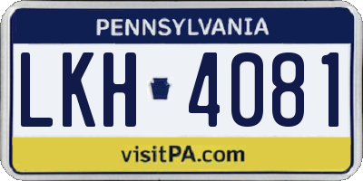 PA license plate LKH4081