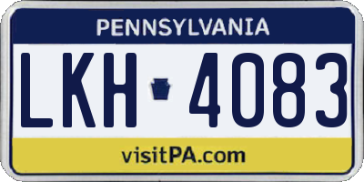 PA license plate LKH4083