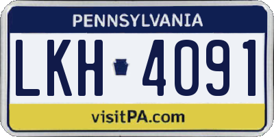 PA license plate LKH4091