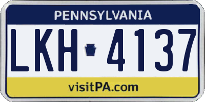 PA license plate LKH4137