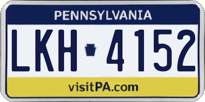 PA license plate LKH4152